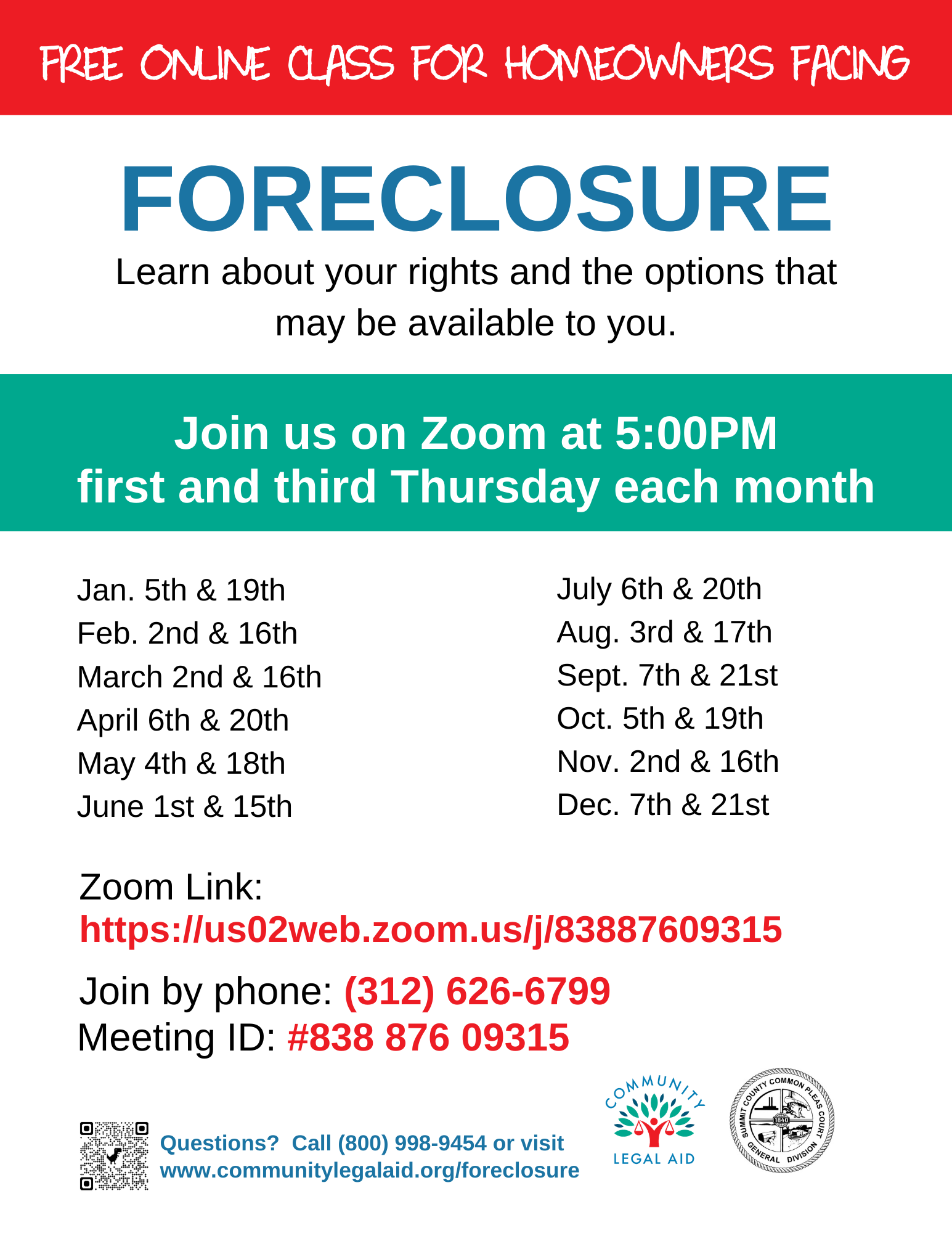 Foreclosure Class Flyer