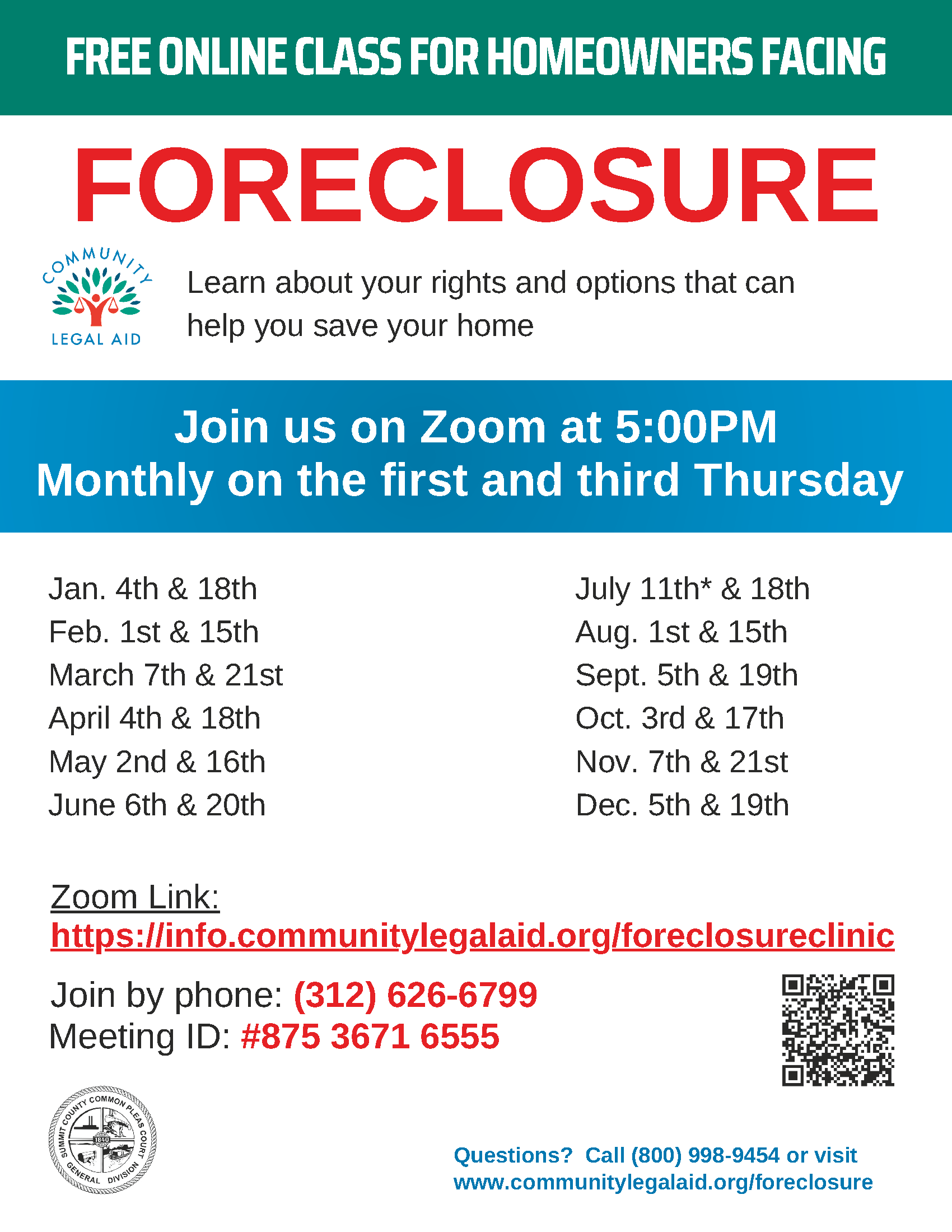 Foreclosure Class Flyer
